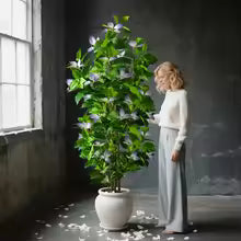 82-144cm Large Artificial Ficus Tree Fake Magnolia Plants Branch Tall Banyan Tree Faux Nandina Tree Rubber For Home Garden Decor